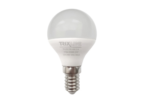 LED žárovka Trixline 4W 376lm E14 P45 studená bílá