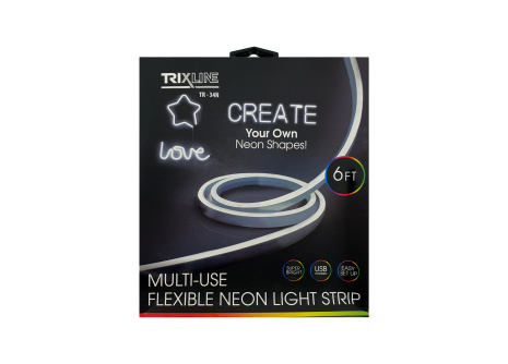 TR-34N Flexibilis NEON LED szalag - fehér 1,8m  USB-re Trixline