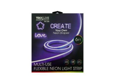 TR-33N Flexibilis NEON LED szalag - lila 1,8m USB-vel Trixline