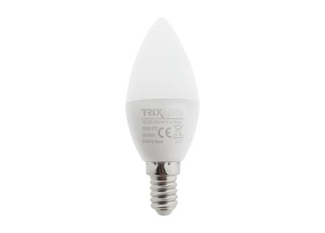 LED izzó Trixline 6W C35 E14 hideg fehér 3 PACK